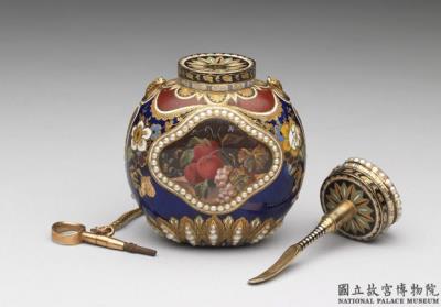 图片[2]-Gold-body painted enamel pearl-inlaid snuff bottle with a clock stopper, Switzerland, late 18th-early 19th century-China Archive